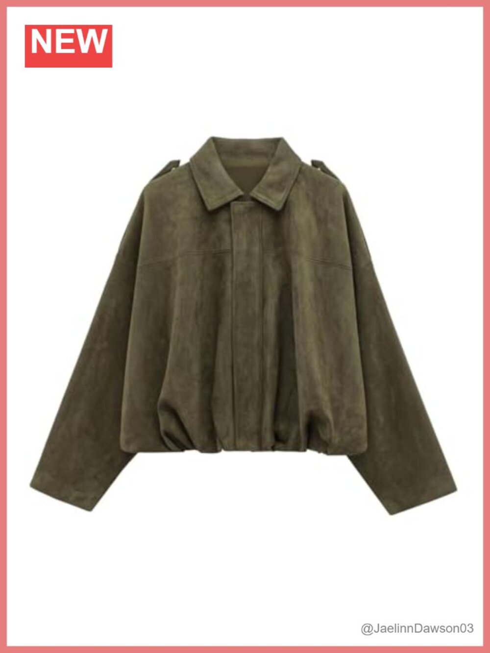 Faux Suede Bomber Jacket Lapel Zip Up Pleated Hem Streetwear Outerwear